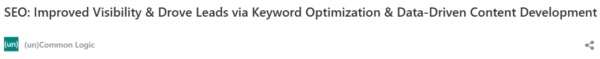 seo improved visibility and drove leads via keyword optimization and data-driven content development